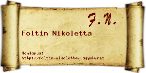 Foltin Nikoletta névjegykártya