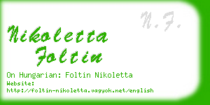 nikoletta foltin business card